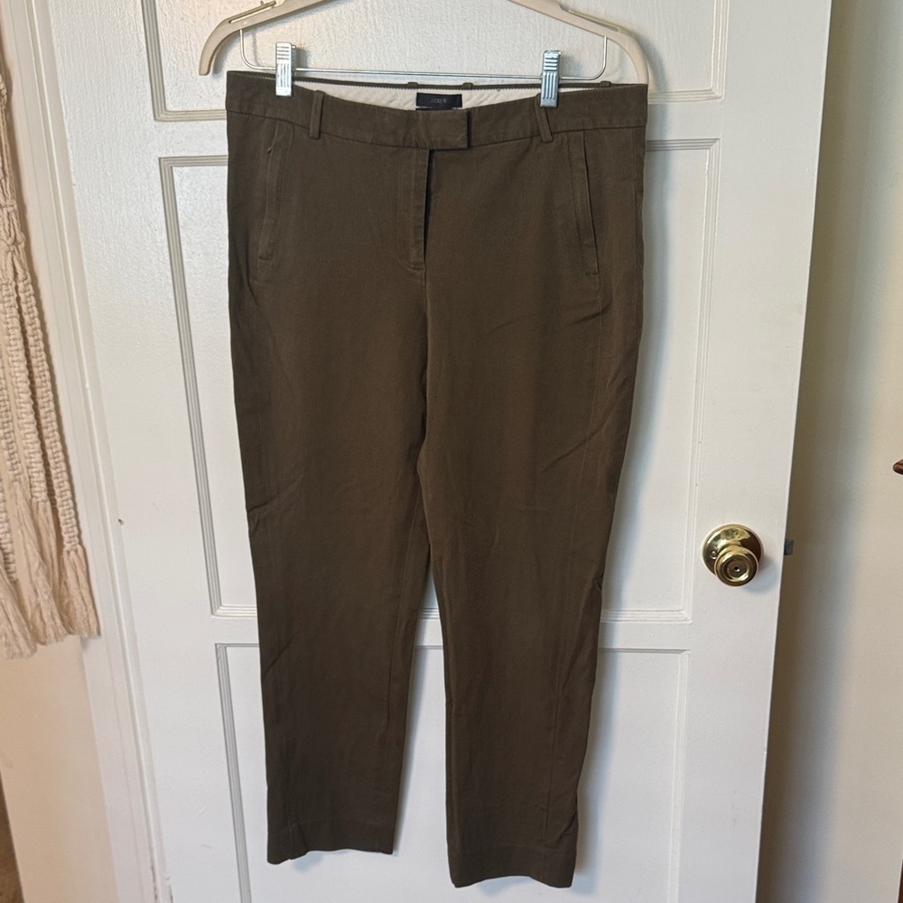 J. Crew Straight Leg Pants in Olive Brown